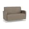 Lesro Siena Lounge Reception Loveseat, Brushed Steel, MD Farro Upholstery SN1501 - alternate 1